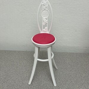 Mattel 2009 Barbie Glam Vacation House‎ White Bar Stool With Red Seat
